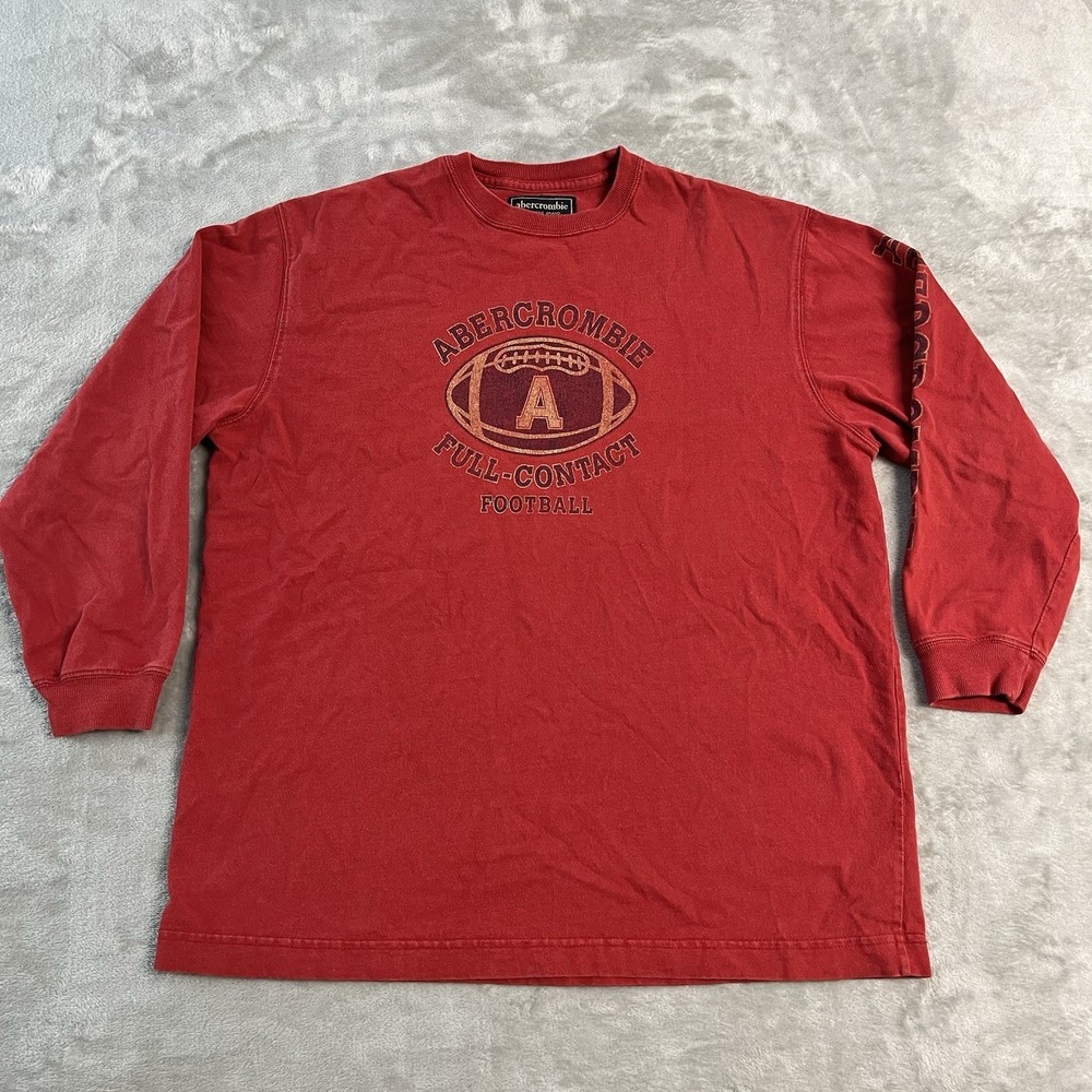 Vintage Abercrombie Full Contact Football Long Sleeve T Shirt Mens M (Fits S)